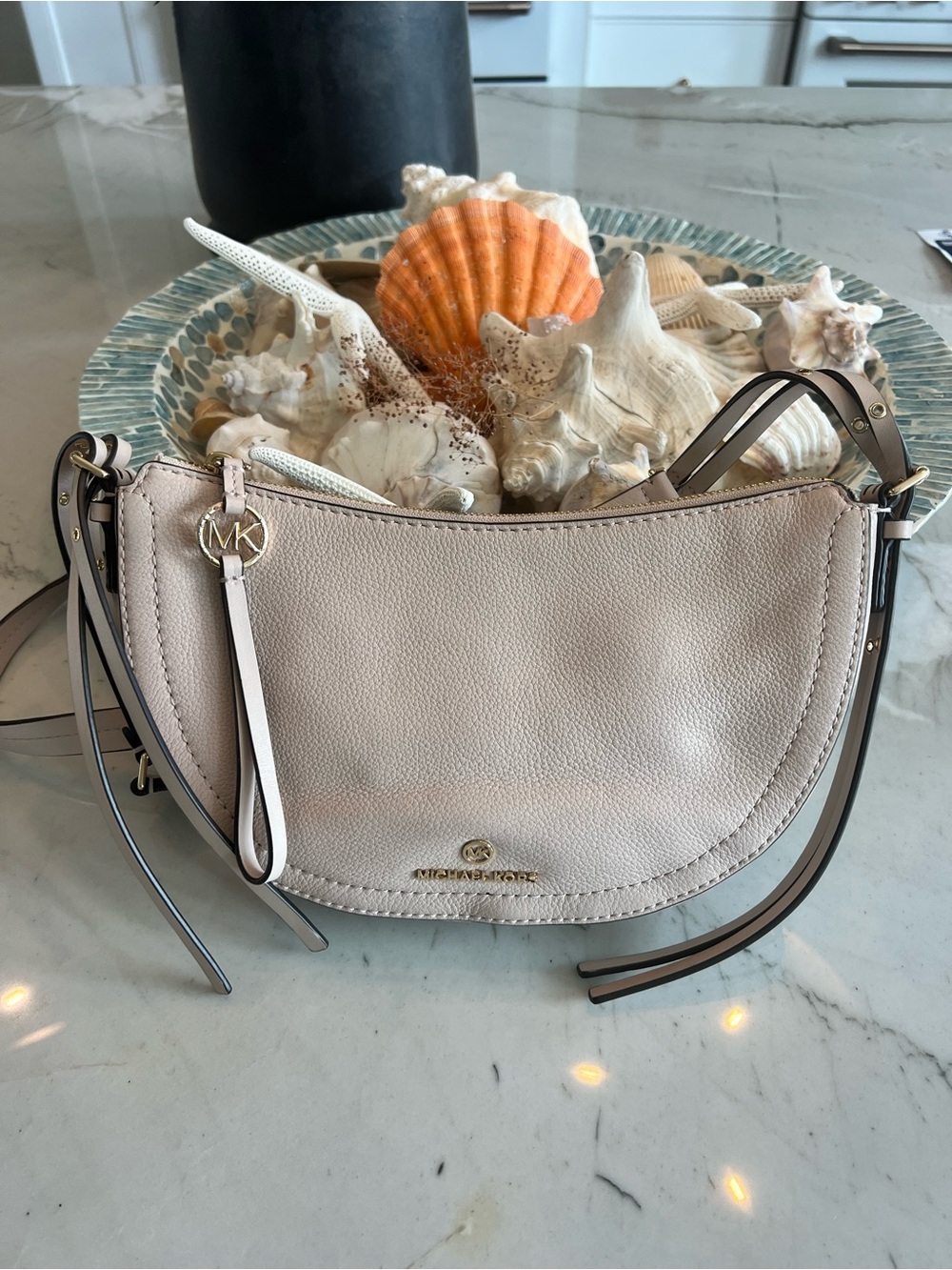 Michael Kors Pebble Leather Crescent Crossbody